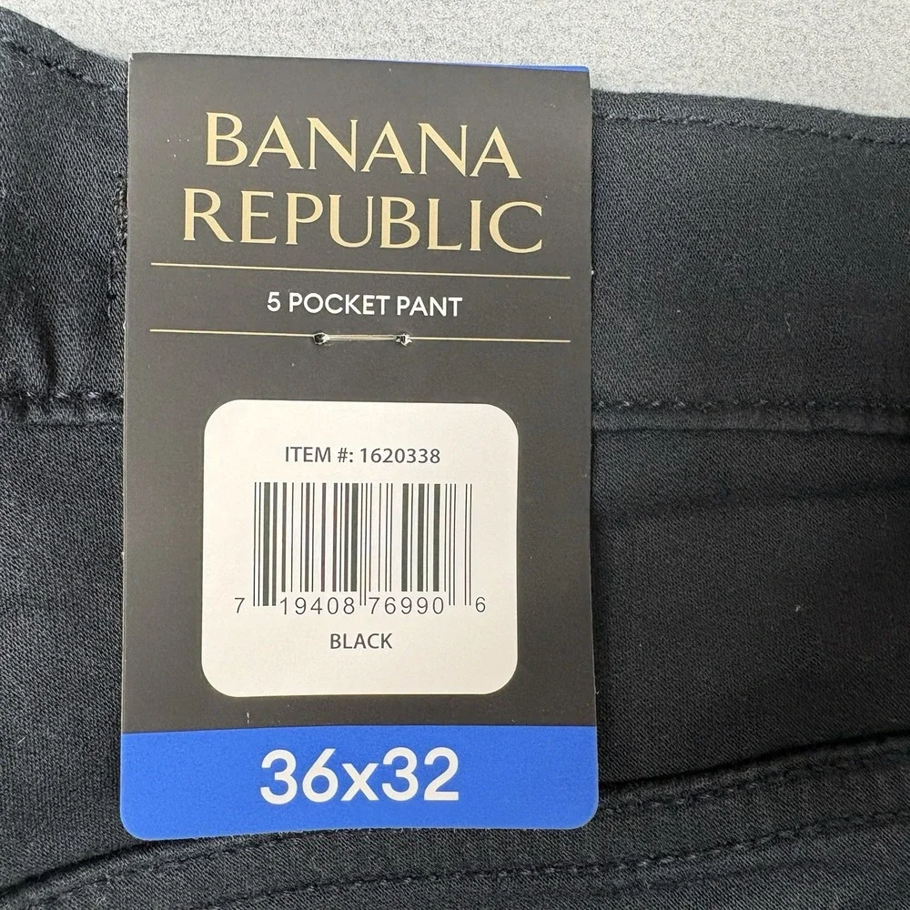 NEW Banana Republic Black Jeans Size‎ 36x32 Straight Leg Stretch 5 Pocket